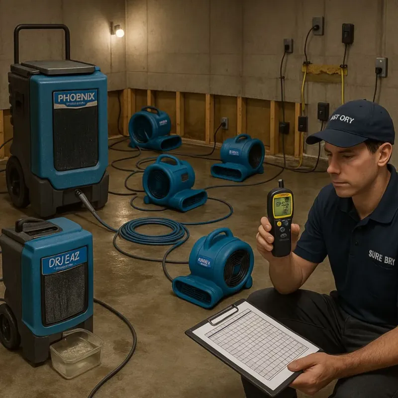 Structural Drying and Dehumidification process in Slayton, MN